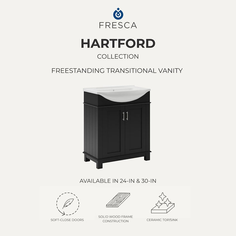Hartford 30" Free Standing Single Basin Vanity Set with Cabinet and Ceramic Vanity Top - image 6