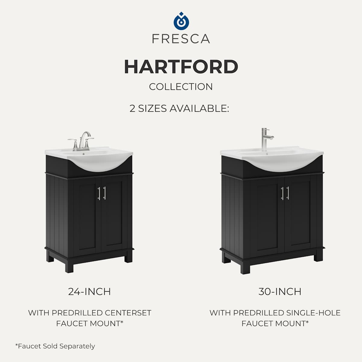 Hartford 30" Free Standing Single Basin Vanity Set with Cabinet and Ceramic Vanity Top
