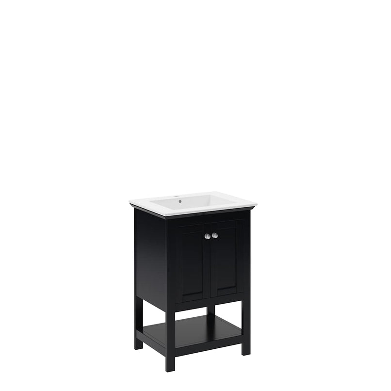 Manchester 24" Free Standing Single Basin Vanity Set with Cabinet and Ceramic Vanity Top - image 2