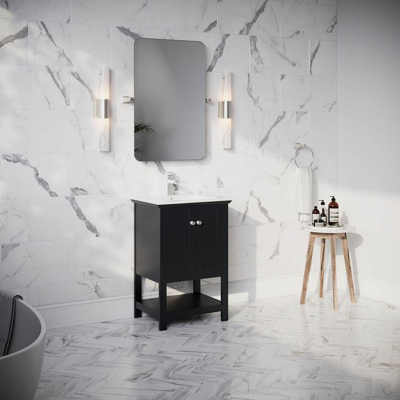 Manchester 24" Free Standing Single Basin Vanity Set with Cabinet and Ceramic Vanity Top - image 4