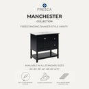 Manchester 24" Free Standing Single Basin Vanity Set with Cabinet and Ceramic Vanity Top - image 6
