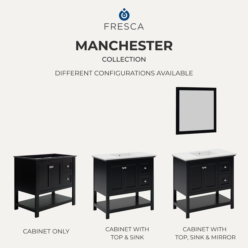 Manchester 24" Free Standing Single Basin Vanity Set with Cabinet and Ceramic Vanity Top - image 8