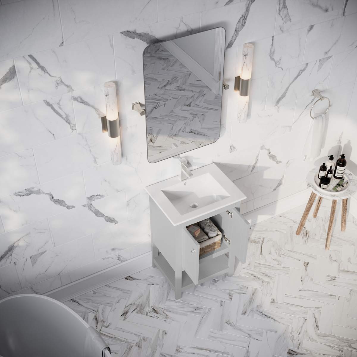 Manchester 24" Free Standing Single Basin Vanity Set with Cabinet and Ceramic Vanity Top - image 13
