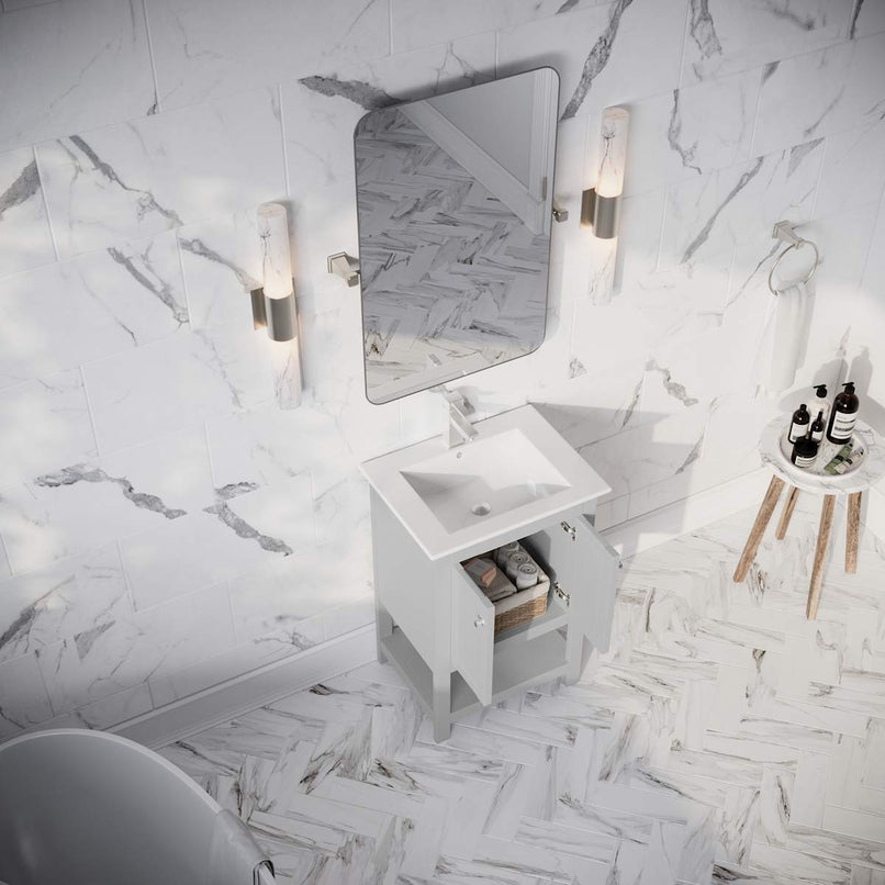 Manchester 24" Free Standing Single Basin Vanity Set with Cabinet and Ceramic Vanity Top - image 13