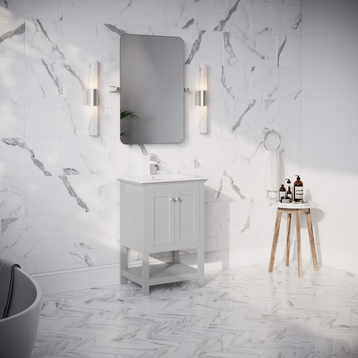 Manchester 24" Free Standing Single Basin Vanity Set with Cabinet and Ceramic Vanity Top - image 14