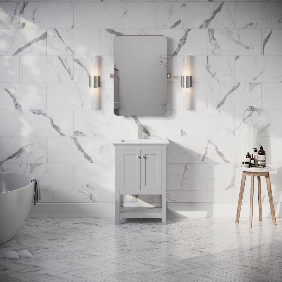 Manchester 24" Free Standing Single Basin Vanity Set with Cabinet and Ceramic Vanity Top - image 15