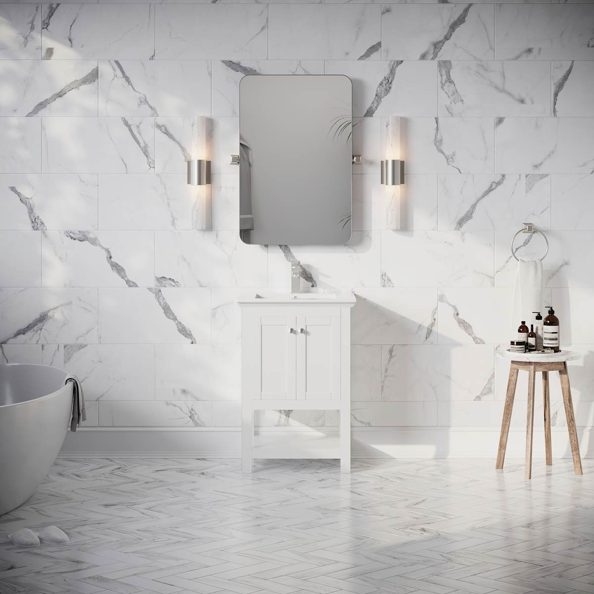 Manchester 24" Free Standing Single Basin Vanity Set with Cabinet and Ceramic Vanity Top - image 24