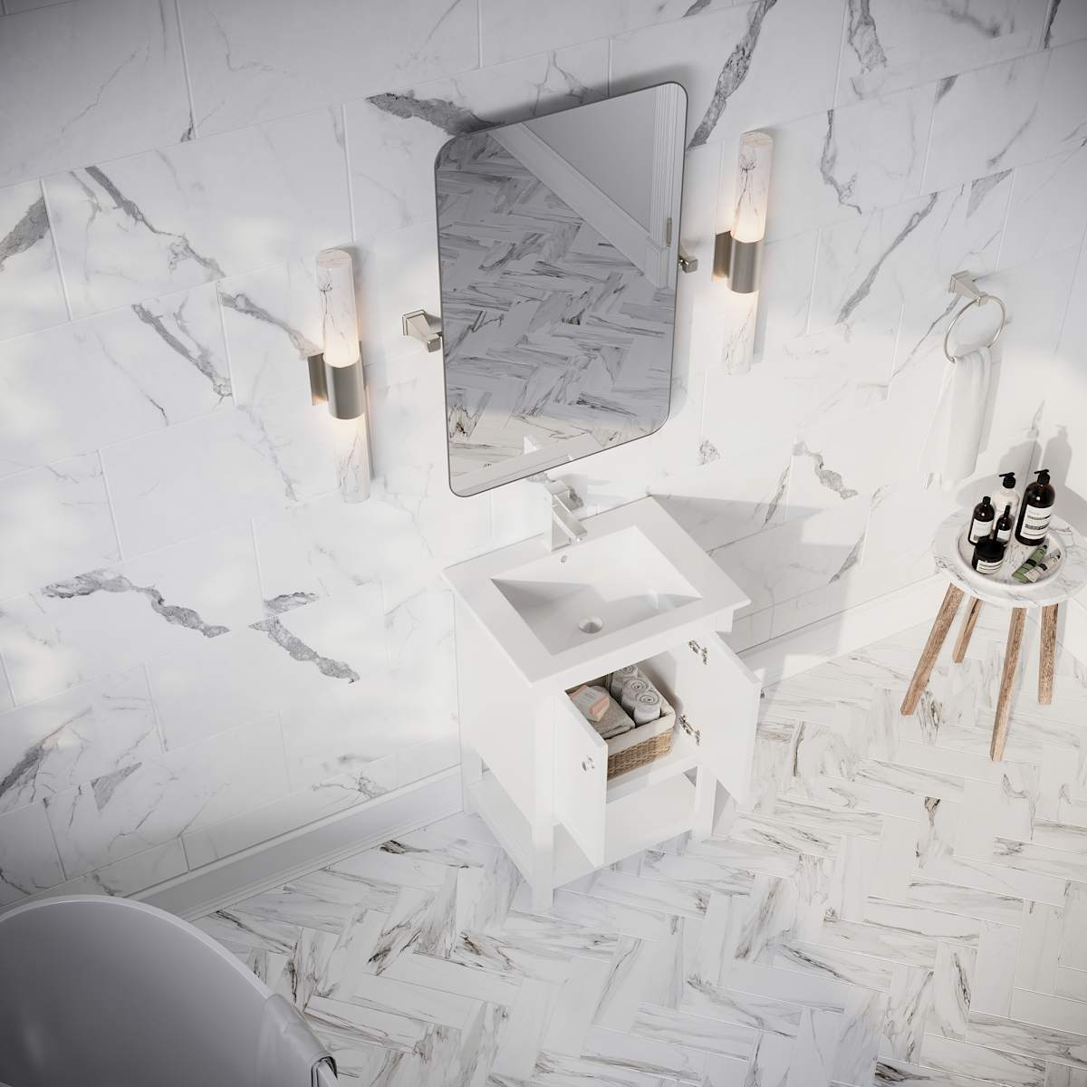 Manchester 24" Free Standing Single Basin Vanity Set with Cabinet and Ceramic Vanity Top - image 26