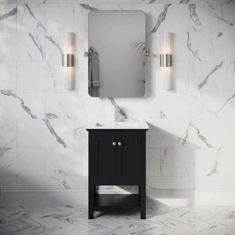 Manchester 24" Free Standing Single Basin Vanity Set with Cabinet and Ceramic Vanity Top - image 1