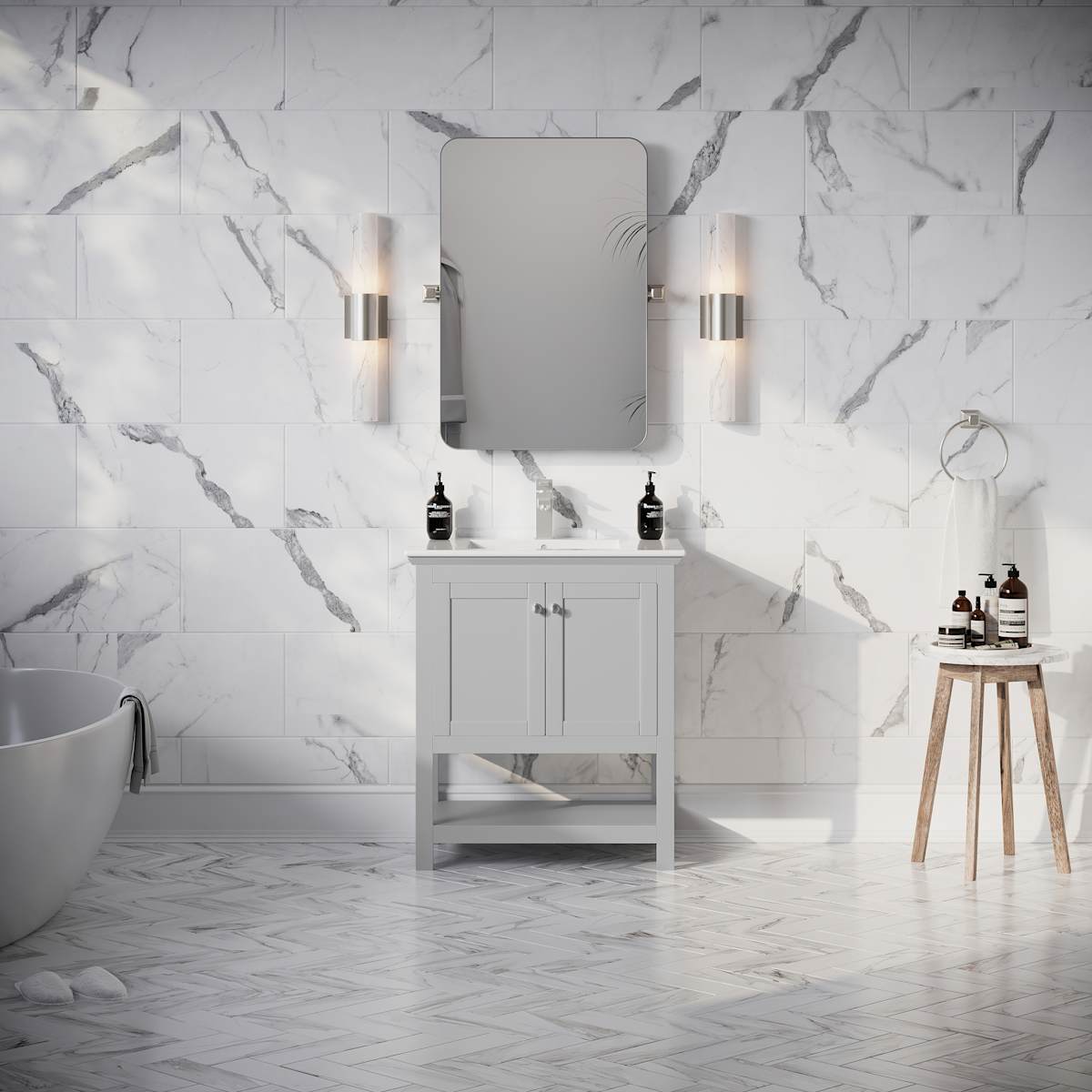 Manchester 30" Free Standing Single Basin Vanity Set with Cabinet and Ceramic Vanity Top - image 13