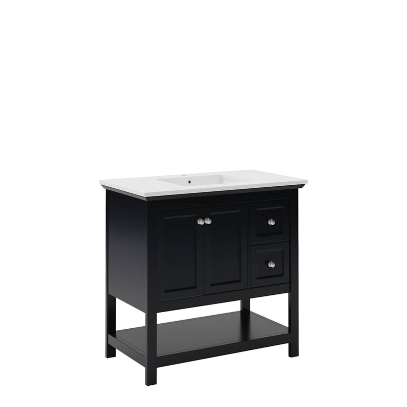 Manchester 36" Free Standing Single Basin Vanity Set with Cabinet and Quartz Vanity Top - image 2