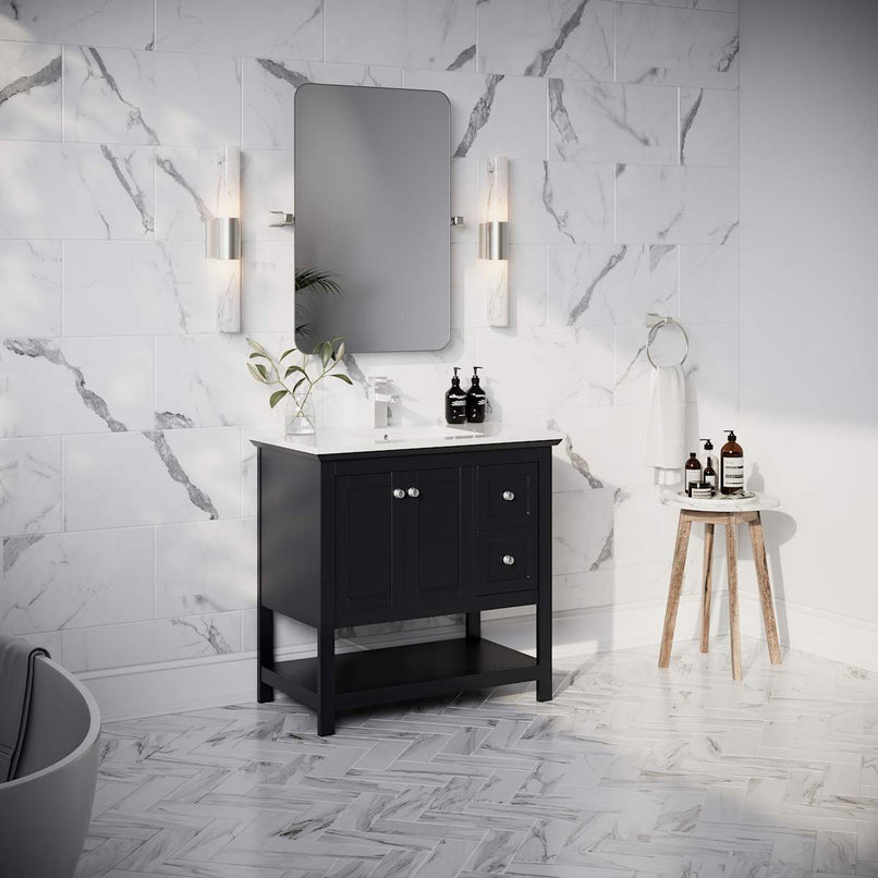 Manchester 36" Free Standing Single Basin Vanity Set with Cabinet and Quartz Vanity Top - image 4