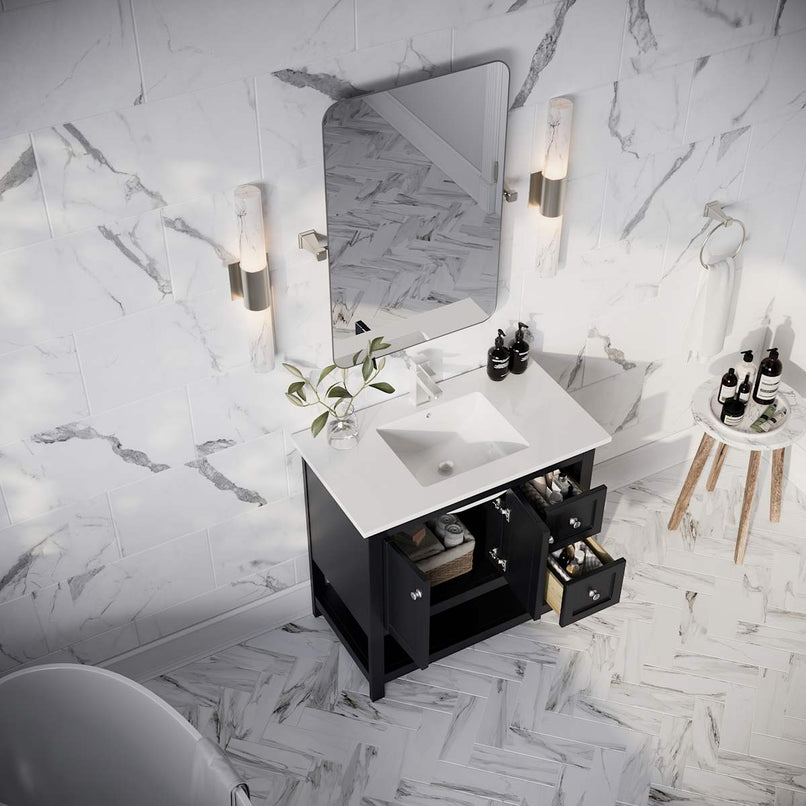 Manchester 36" Free Standing Single Basin Vanity Set with Cabinet and Quartz Vanity Top - image 5