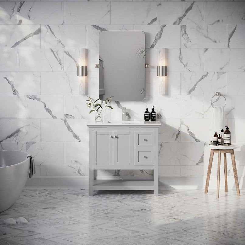 Manchester 36" Free Standing Single Basin Vanity Set with Cabinet and Quartz Vanity Top - image 13