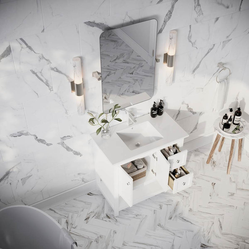 Manchester 36" Free Standing Single Basin Vanity Set with Cabinet and Quartz Vanity Top - image 21