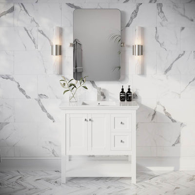 Manchester 36" Free Standing Single Basin Vanity Set with Cabinet and Quartz Vanity Top - image 1