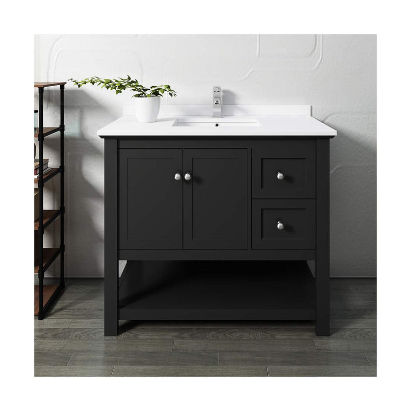 Manchester 42" Free Standing Single Basin Vanity Set with Cabinet and Quartz Vanity Top - image 17