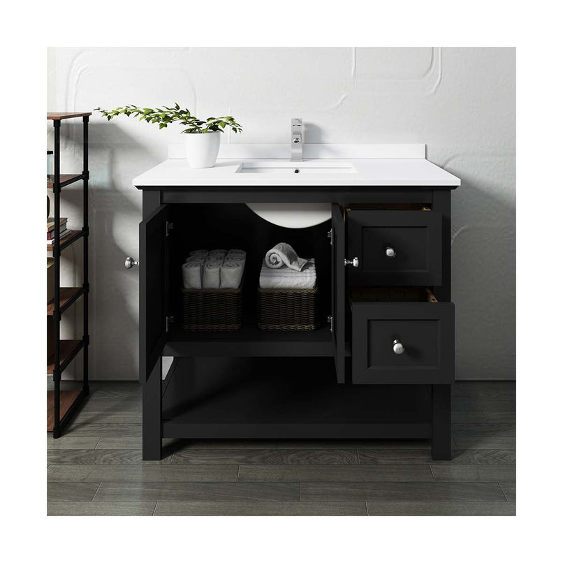 Manchester 42" Free Standing Single Basin Vanity Set with Cabinet and Quartz Vanity Top - image 16