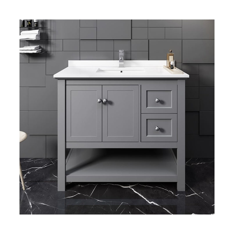 Manchester 42" Free Standing Single Basin Vanity Set with Cabinet and Quartz Vanity Top - image 13