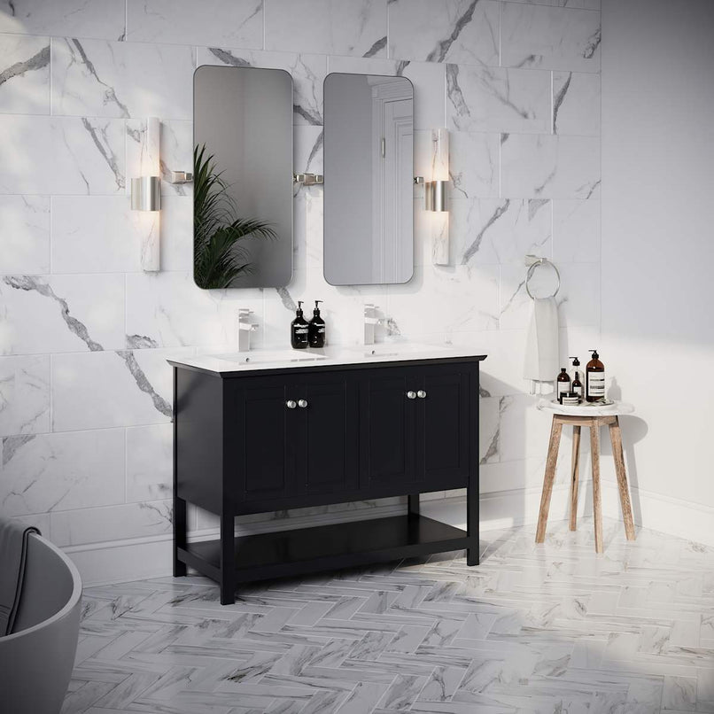 Manchester 48" Free Standing Double Basin Vanity Set with Cabinet and Quartz Vanity Top - image 4