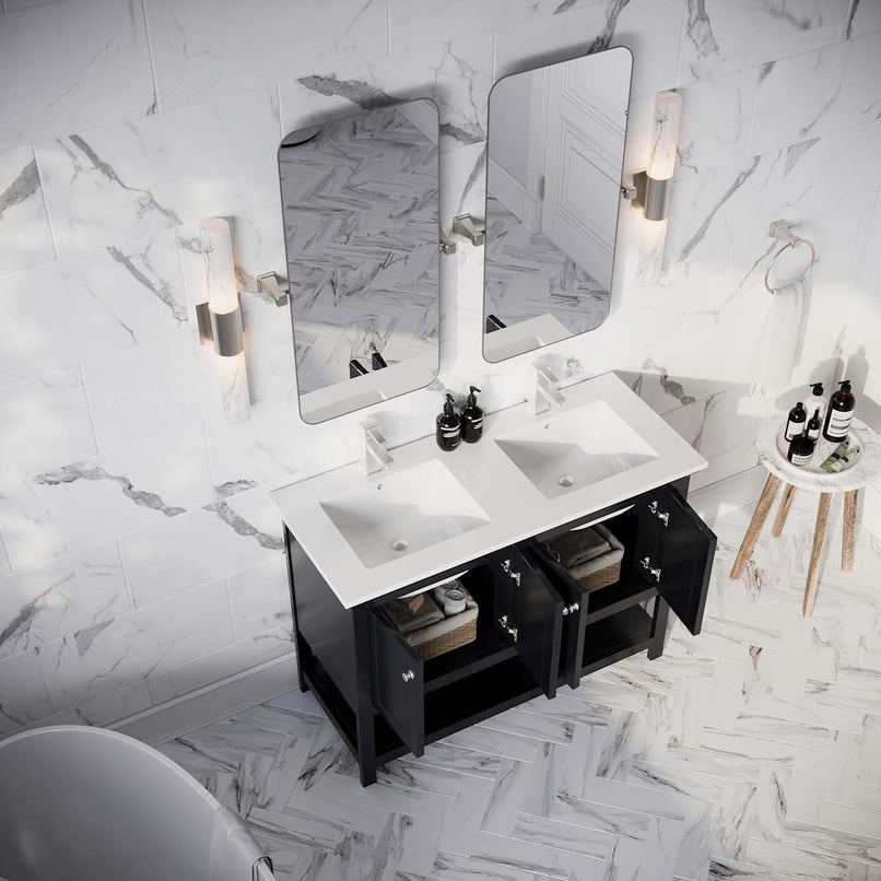Manchester 48" Free Standing Double Basin Vanity Set with Cabinet and Quartz Vanity Top - image 5