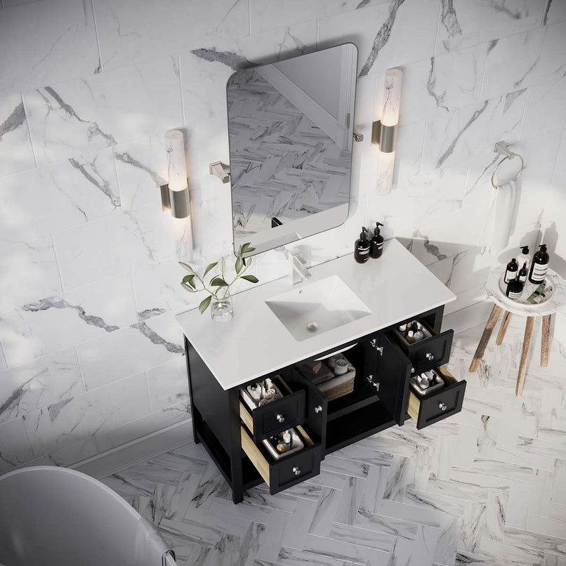 Manchester 48" Free Standing Single Basin Vanity Set with Cabinet and Quartz Vanity Top - image 4