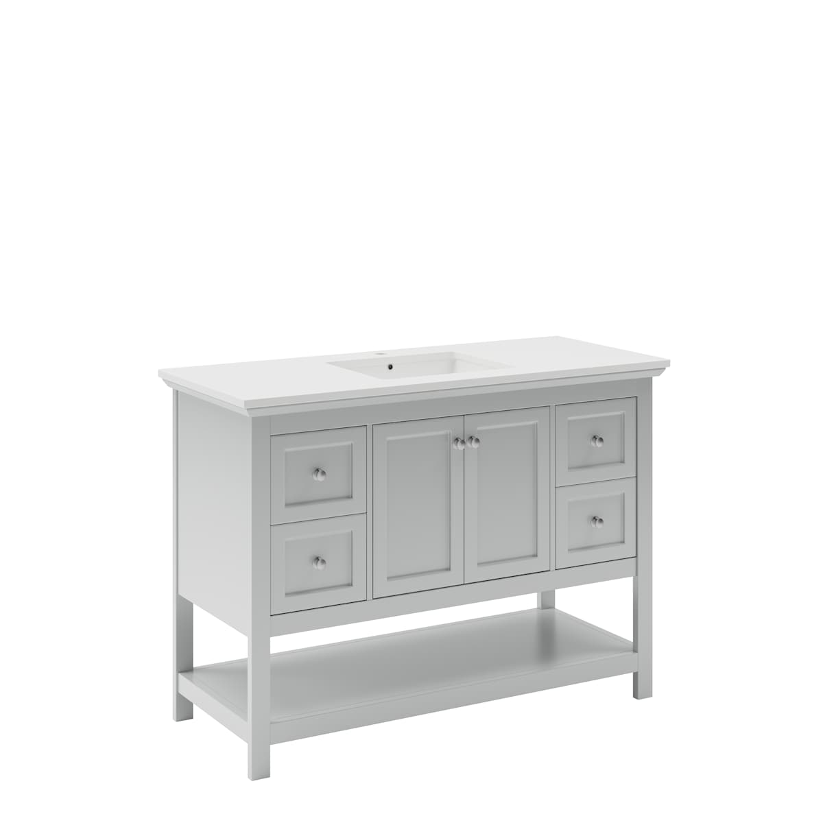 Manchester 48" Free Standing Single Basin Vanity Set with Cabinet and Quartz Vanity Top