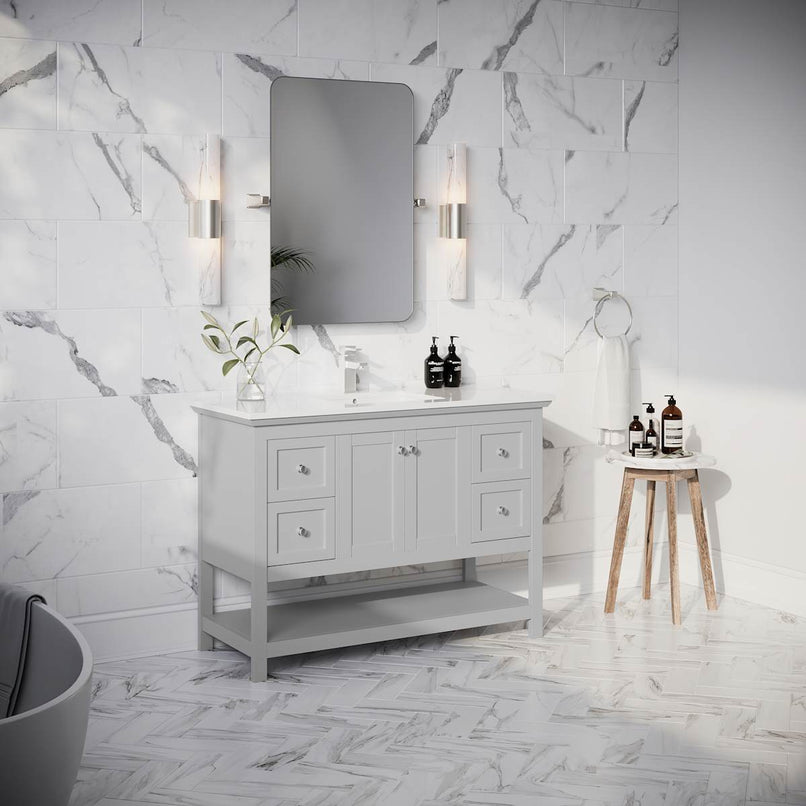 Manchester 48" Free Standing Single Basin Vanity Set with Cabinet and Quartz Vanity Top - image 13