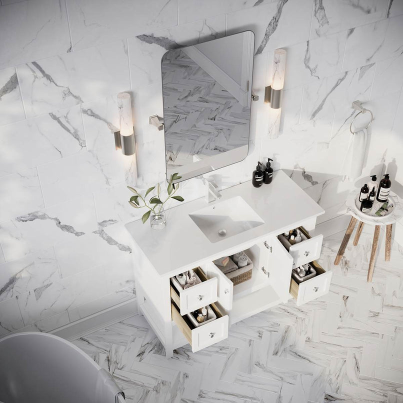 Manchester 48" Free Standing Single Basin Vanity Set with Cabinet and Quartz Vanity Top - image 20