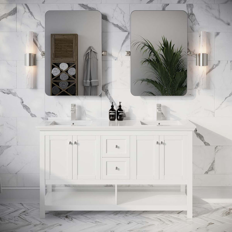 Manchester 60" Double Free Standing Vanity Cabinet - Less Vanity Top - image 18