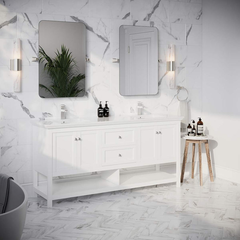 Manchester 72" Free Standing Double Basin Vanity Set with Cabinet and Quartz Vanity Top - image 14