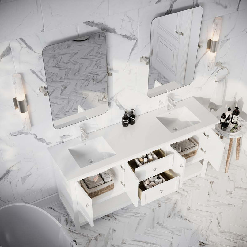 Manchester 72" Free Standing Double Basin Vanity Set with Cabinet and Quartz Vanity Top - image 15