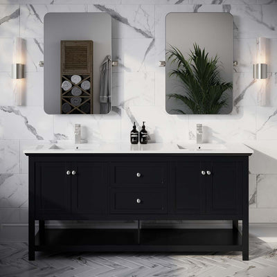 Manchester 72" Free Standing Double Basin Vanity Set with Cabinet and Quartz Vanity Top - image 1