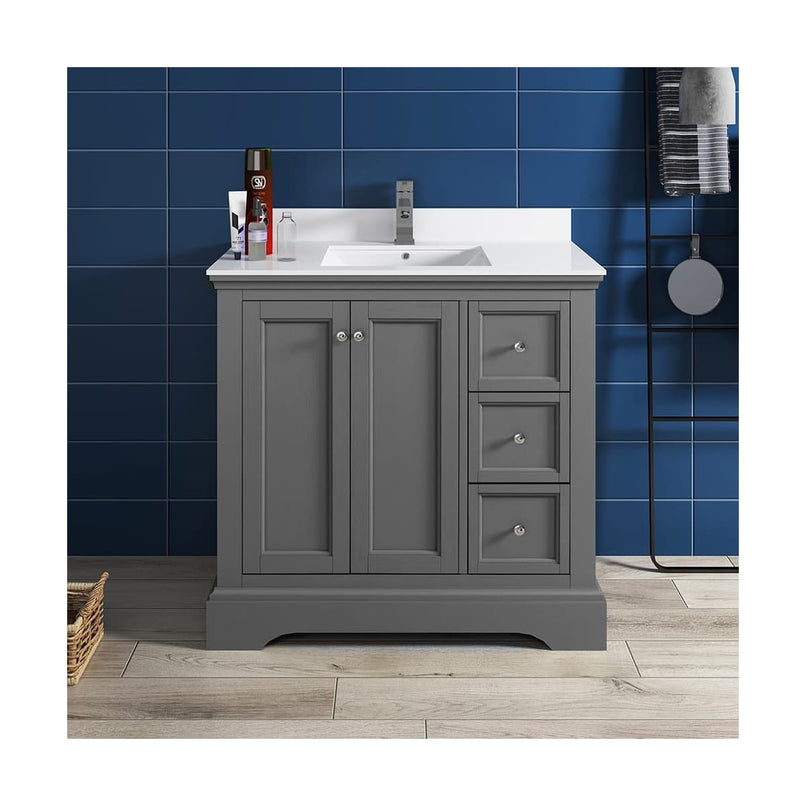 Windsor 36" Free Standing Single Basin Vanity Set with Cabinet and Quartz Vanity Top - image 4