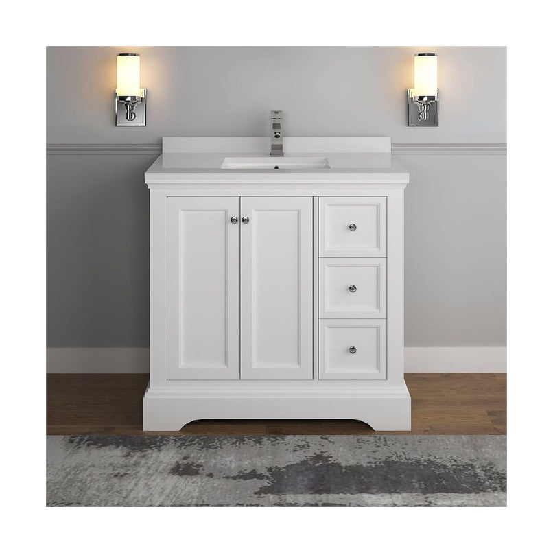 Windsor 36" Free Standing Single Basin Vanity Set with Cabinet and Quartz Vanity Top - image 6
