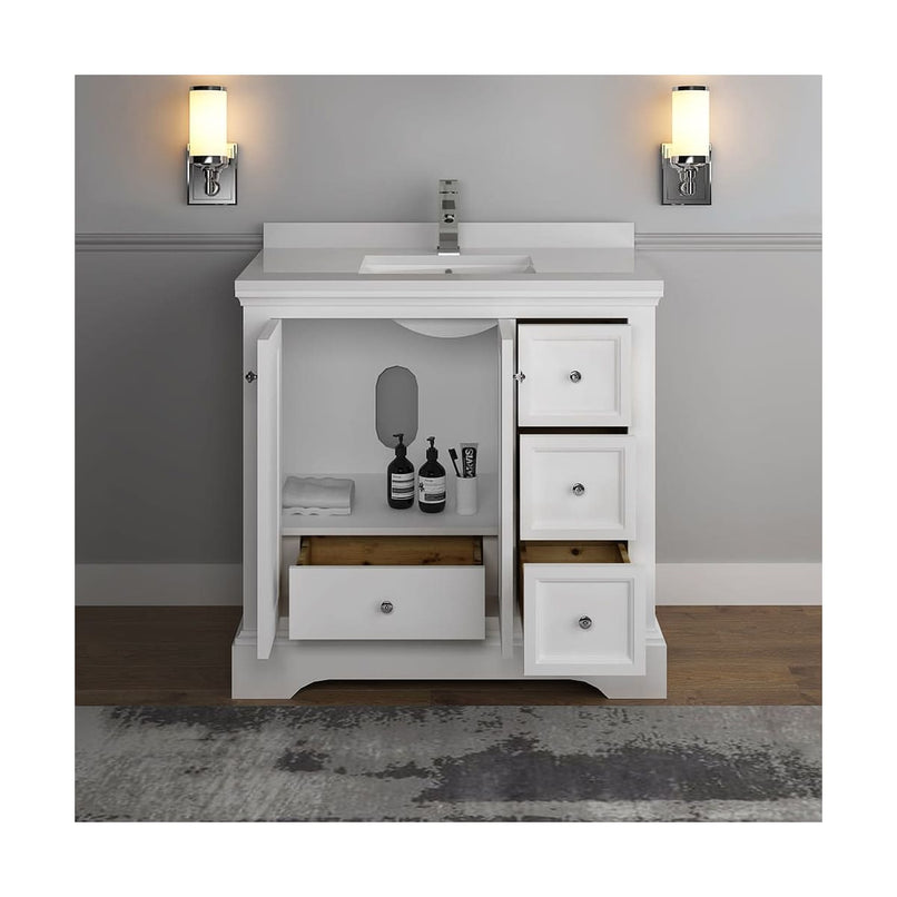 Windsor 36" Free Standing Single Basin Vanity Set with Cabinet and Quartz Vanity Top - image 7