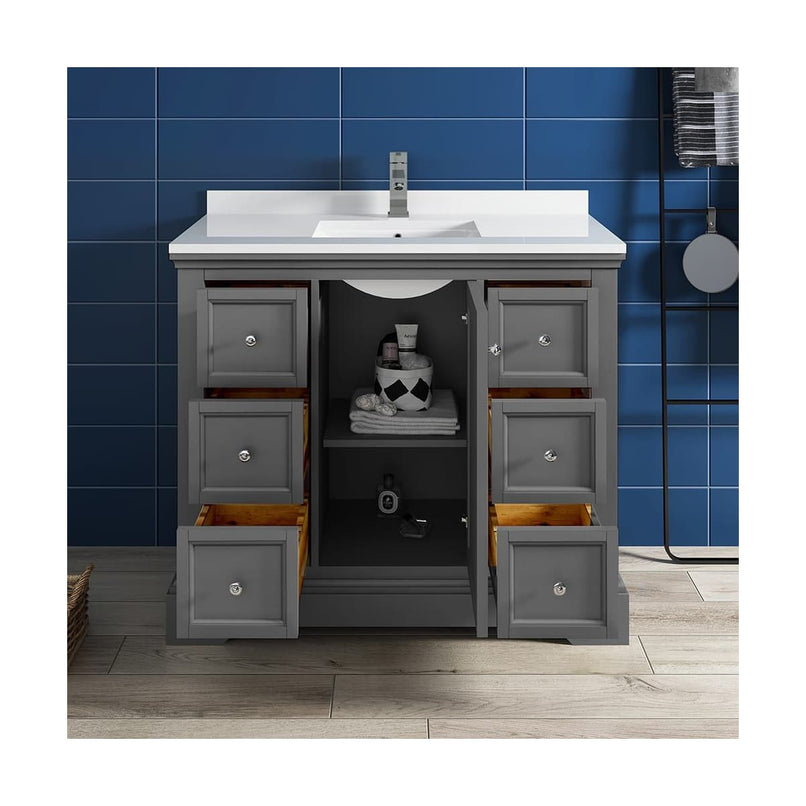 Windsor 40" Free Standing Single Basin Vanity Set with Cabinet and Quartz Vanity Top - image 5