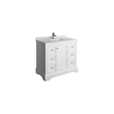 Windsor 40" Free Standing Single Basin Vanity Set with Cabinet and Quartz Vanity Top - image 1