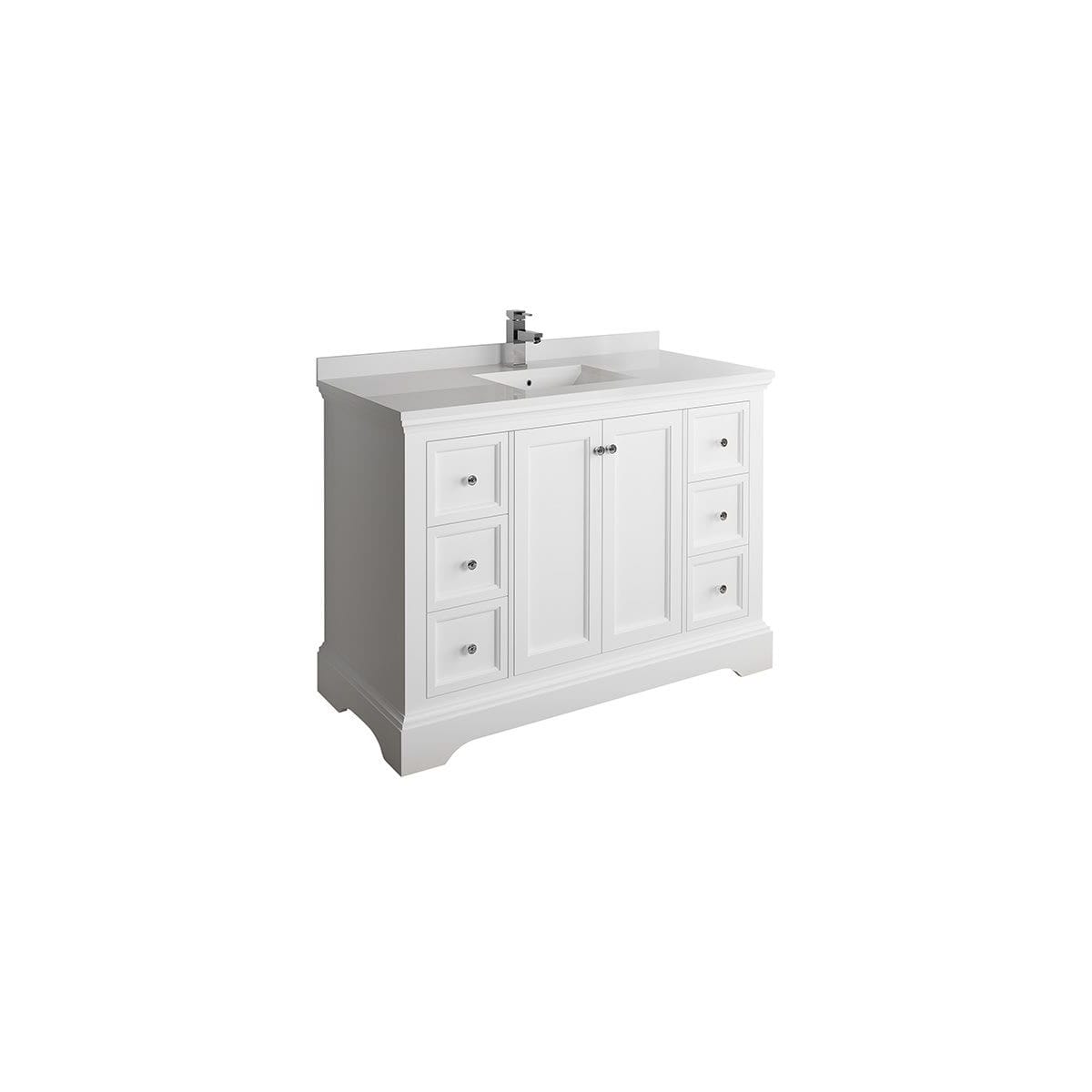 Windsor 48" Free Standing Single Basin Vanity Set with Cabinet and Quartz Vanity Top - image 1