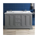 Windsor 60" Free Standing Double Basin Vanity Set with Cabinet and Quartz Vanity Top - image 4