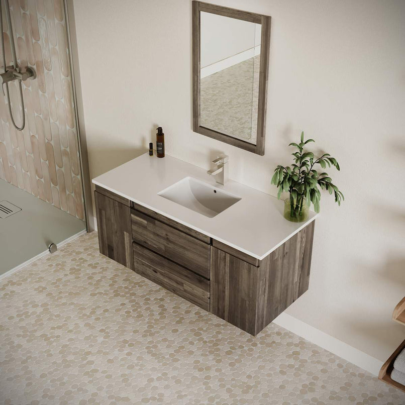Formosa 48" Wall Mounted Single Basin Vanity Set with Cabinet and Quartz Vanity Top - image 4