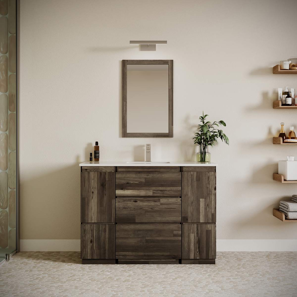 Formosa 48" Free Standing Single Basin Vanity Set with Cabinet and Quartz Vanity Top