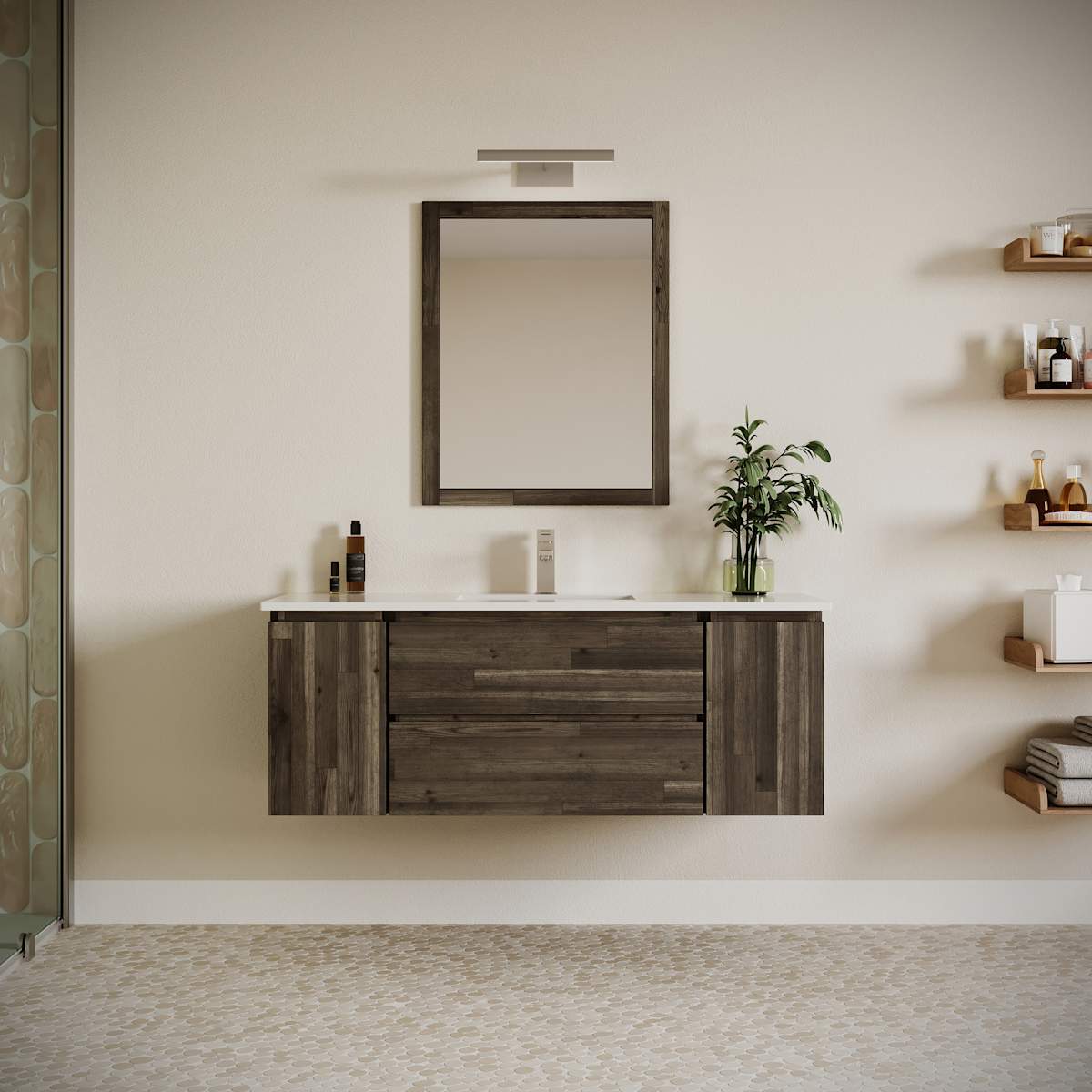 Formosa 53" Single Wall Mounted Vanity Cabinet - Less Vanity Top