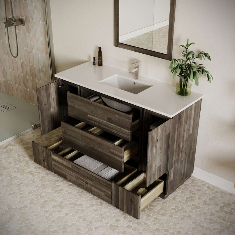 Formosa 54" Free Standing Single Basin Vanity Set with Cabinet and Quartz Vanity Top - image 3