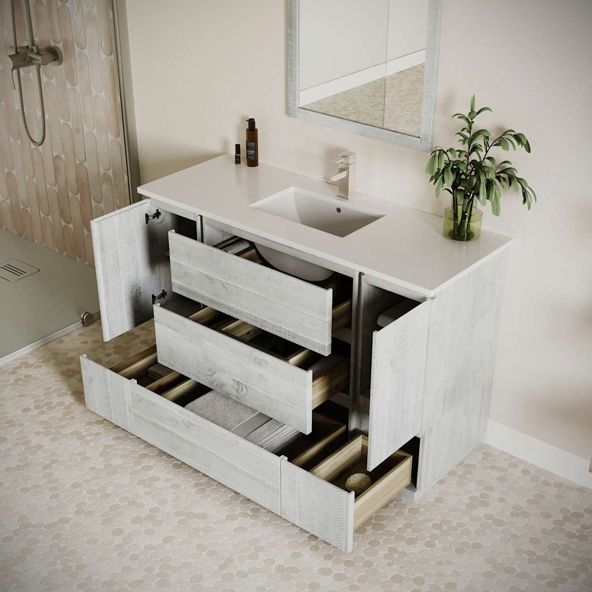 Formosa 54" Free Standing Single Basin Vanity Set with Cabinet and Quartz Vanity Top - image 15