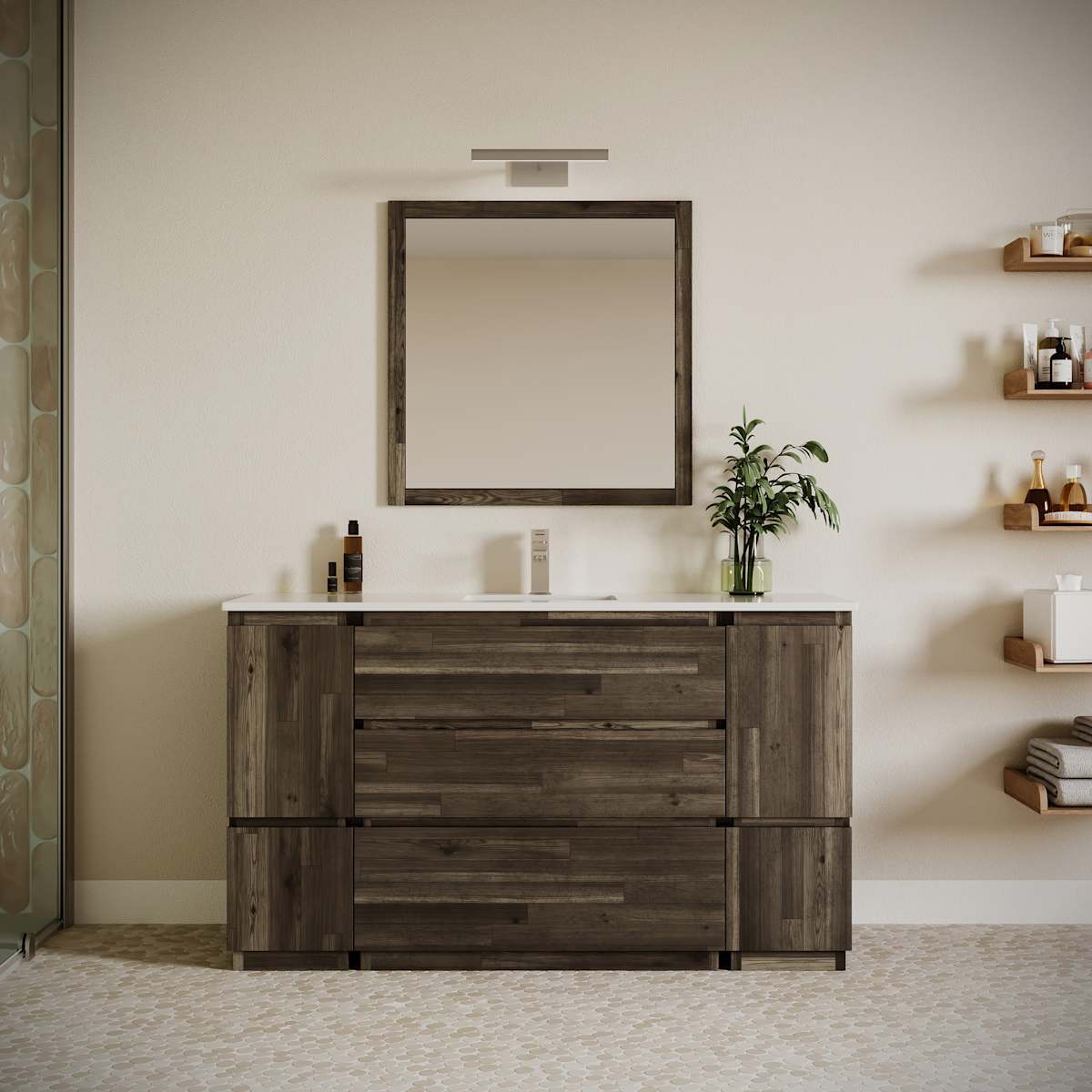 Formosa 59" Single Free Standing Vanity Cabinet - Less Vanity Top