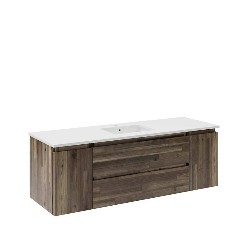 Formosa 60" Wall Mounted Single Basin Vanity Set with Cabinet and Quartz Vanity Top - image 2