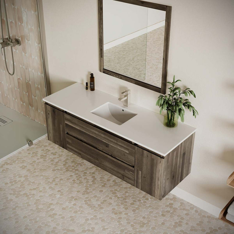 Formosa 60" Wall Mounted Single Basin Vanity Set with Cabinet and Quartz Vanity Top - image 4