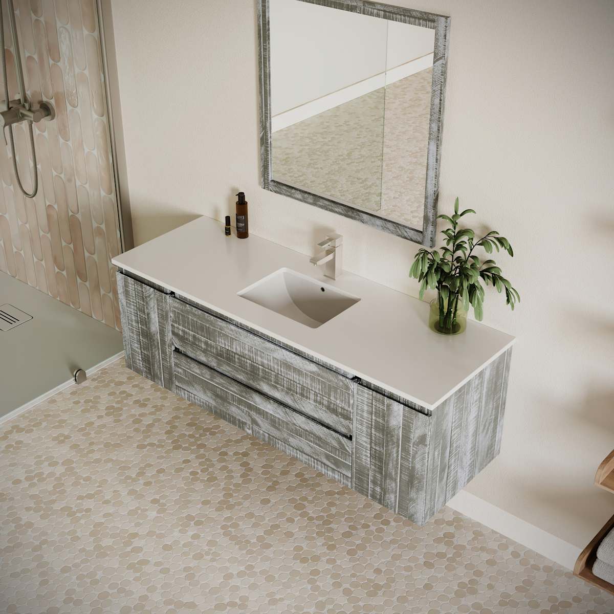 Formosa 60" Wall Mounted Single Basin Vanity Set with Cabinet and Quartz Vanity Top - image 23