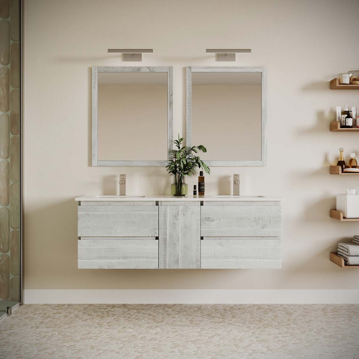 Formosa 58" Double Wall Mounted Vanity Cabinet - Less Vanity Top - image 21